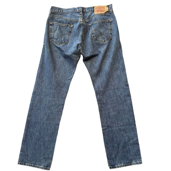 Levi’s 501 Men’s 34x32 Button Fly Rare Blank Tab 2008 Medium Blue Jeans WPL-423 - Picture 2 of 9
